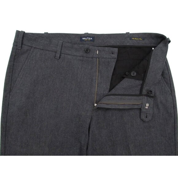 Nautica Beacon Pants Mens 40x30 Charcoal Gray Tailored Fit Chino Cotton Trousers - Picture 6 of 16